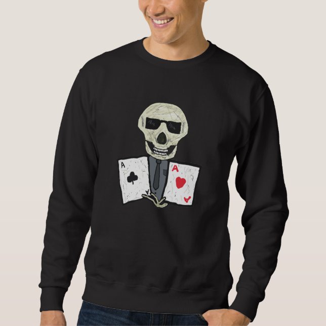 Poker Player Ess Lång Ärmad Tröja (Framsida)