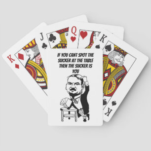 Poker Player Game Tecknad Man roliga citattecken A Casinokort