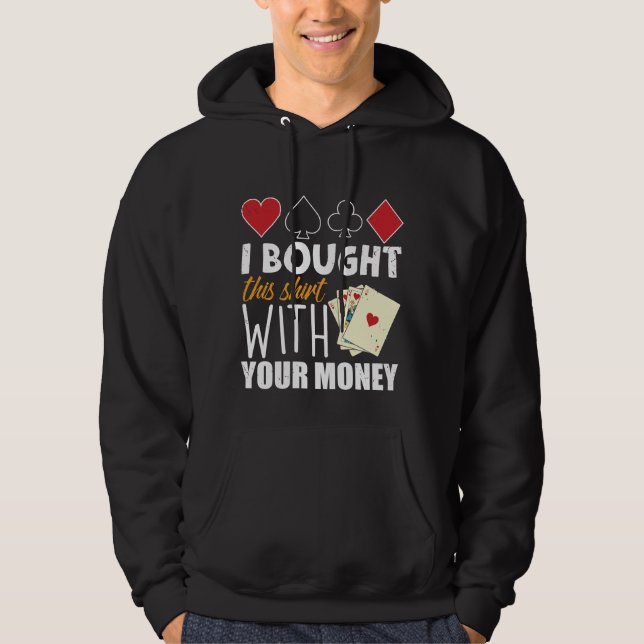 Poker Player Joke Casino Spelare Jackpot Hoodie (Framsida)