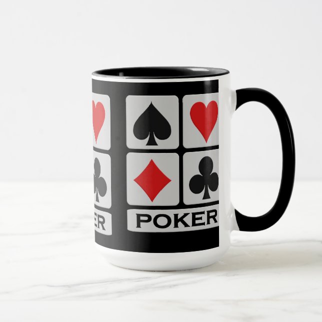 Poker Player mugg - välj stil & färg (Höger)
