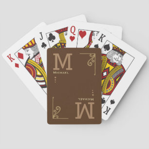 Poker Player Personlig Brownish Monogram Casinokort