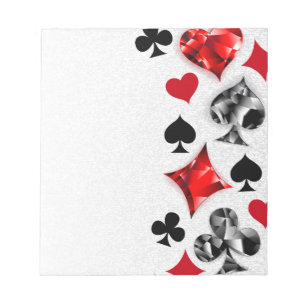 Poker Player Spelare spelar kort Kostym Las Vegas Anteckningsblock