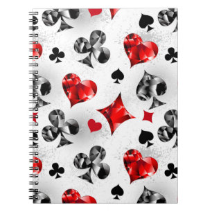 Poker Player Spelare spelar kort Kostym Las Vegas Anteckningsbok