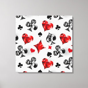 Poker Player Spelare spelar kort Kostym Las Vegas Canvastryck