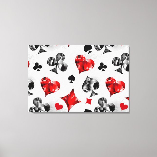 Poker Player Spelare spelar kort Kostym Las Vegas Canvastryck (Framsida)