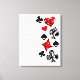 Poker Player Spelare spelar kort Kostym Las Vegas Canvastryck