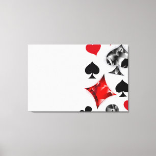 Poker Player Spelare spelar kort Kostym Las Vegas Canvastryck