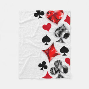 Poker Player Spelare spelar kort Kostym Las Vegas Fleecefilt