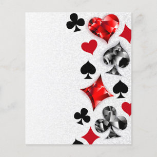 Poker Player Spelare spelar kort Kostym Las Vegas Flygblad