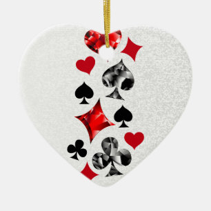 Poker Player Spelare spelar kort Kostym Las Vegas Julgransprydnad Keramik