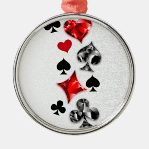 Poker Player Spelare spelar kort Kostym Las Vegas Julgransprydnad Metall