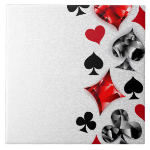 Poker Player Spelare spelar kort Kostym Las Vegas Kakelplatta