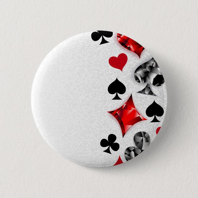 Poker Player Spelare spelar kort Kostym Las Vegas Knapp (Framsida)