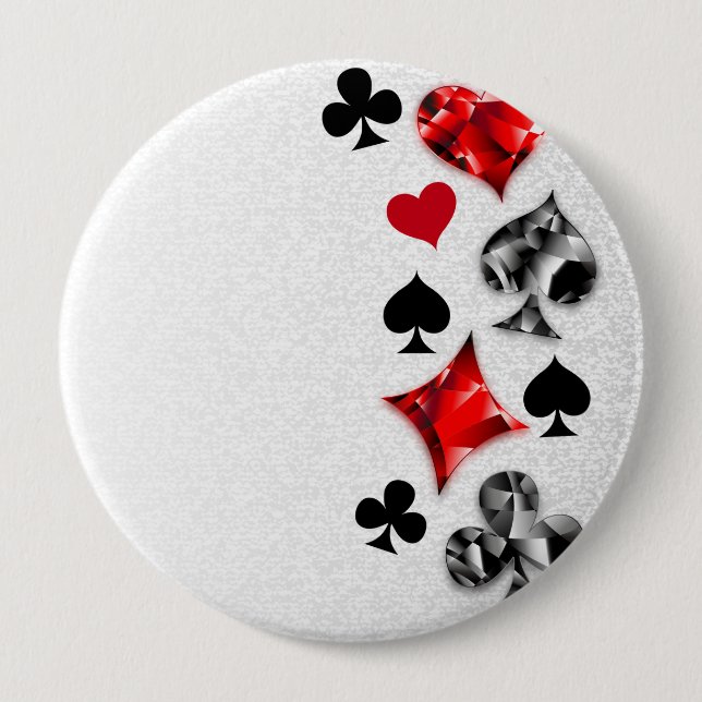 Poker Player Spelare spelar kort Kostym Las Vegas Knapp (Framsida)