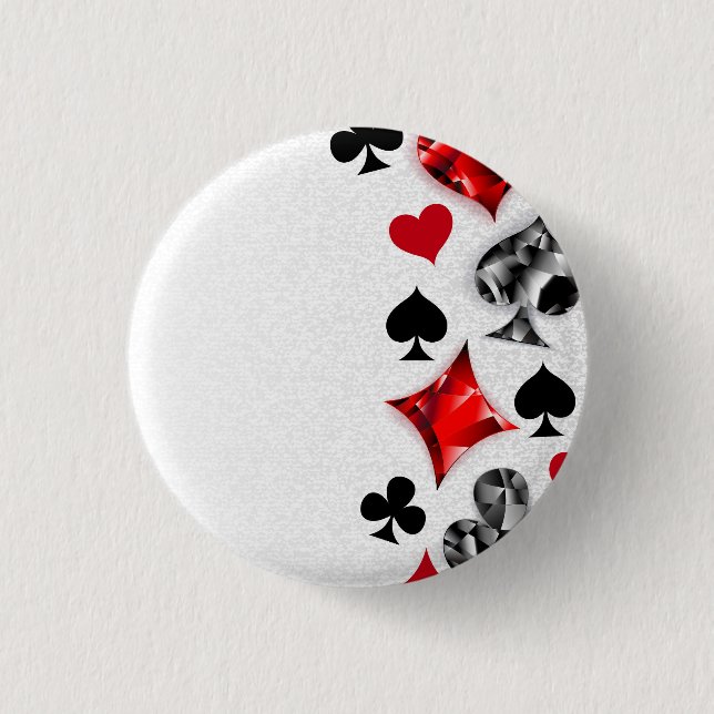 Poker Player Spelare spelar kort Kostym Las Vegas Knapp (Framsida)