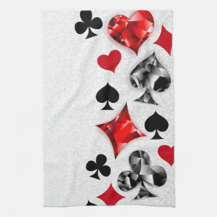 Poker Player Spelare spelar kort Kostym Las Vegas Kökshandduk