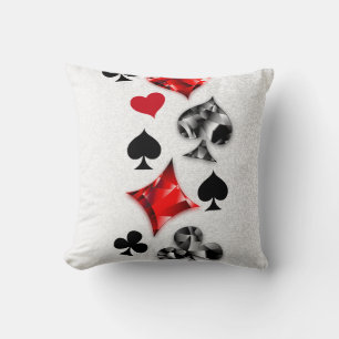 Poker Player Spelare spelar kort Kostym Las Vegas Kudde