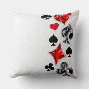 Poker Player Spelare spelar kort Kostym Las Vegas Kudde