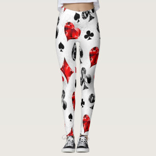 Poker Player Spelare spelar kort Kostym Las Vegas Leggings