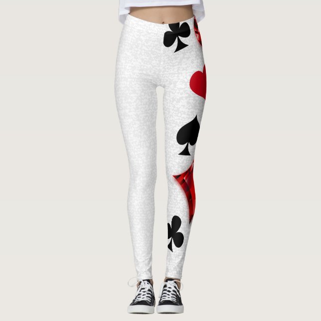 Poker Player Spelare spelar kort Kostym Las Vegas Leggings (Framsida)