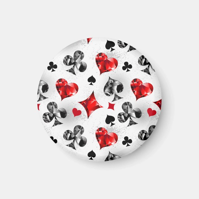 Poker Player Spelare spelar kort Kostym Las Vegas Magnet (Framsidan)