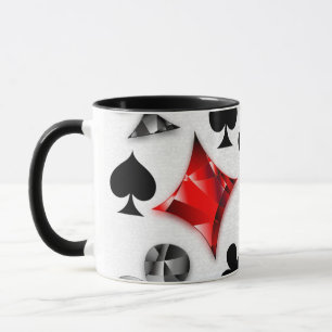Poker Player Spelare spelar kort Kostym Las Vegas Mugg