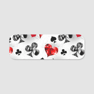 Poker Player Spelare spelar kort Kostym Las Vegas Namnbricka