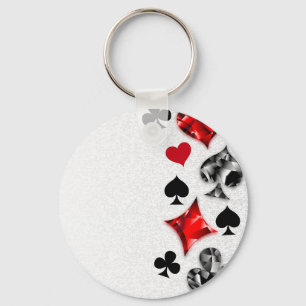 Poker Player Spelare spelar kort Kostym Las Vegas Nyckelring