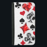 Poker Player Spelare spelar kort Kostym Las Vegas Plånboksfodral För Samsung Galaxy S5<br><div class="desc">Grått,  texturerad bakgrund med polygonsymboler för uppspelningskort. Symboler för att spela kort,  hjärta,  diamant,  spade och klubb.</div>