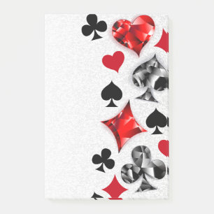 Poker Player Spelare spelar kort Kostym Las Vegas Post-it Block