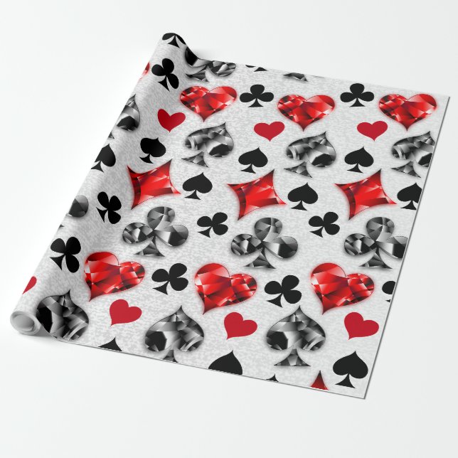 Poker Player Spelare spelar kort Kostym Las Vegas Presentpapper (Utrullad)