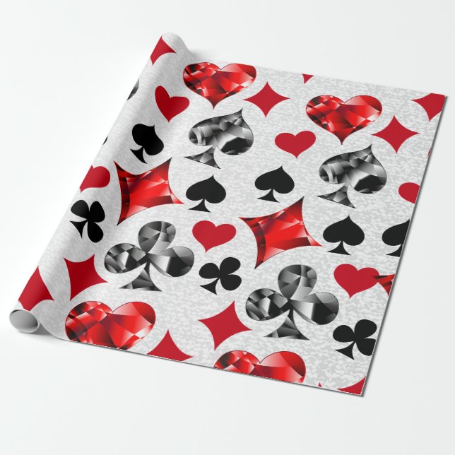 Poker Player Spelare spelar kort Kostym Las Vegas Presentpapper (Utrullad)