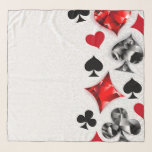 Poker Player Spelare spelar kort Kostym Las Vegas Sjal<br><div class="desc">Grått,  texturerad bakgrund med polygonsymboler för uppspelningskort. Symboler för att spela kort,  hjärta,  diamant,  spade och klubb.</div>
