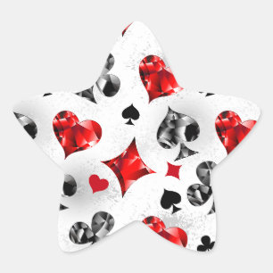 Poker Player Spelare spelar kort Kostym Las Vegas Stjärnformat Klistermärke