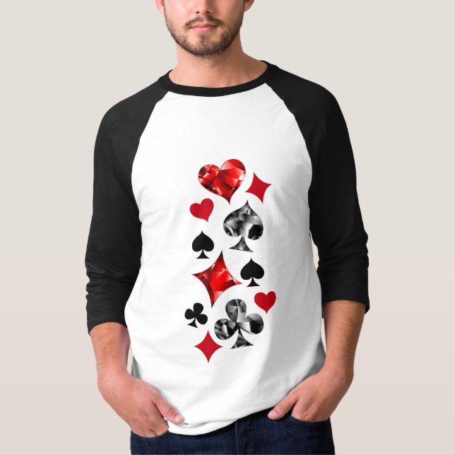Poker Player Spelare spelar kort Kostym Las Vegas T Shirt (Framsida)