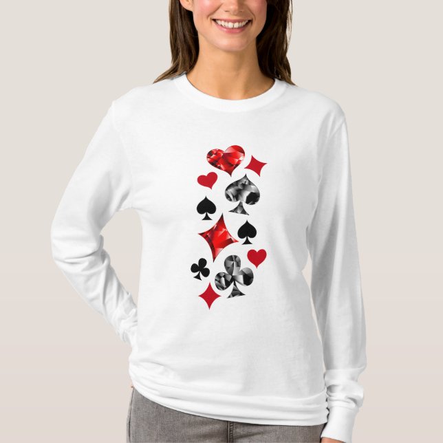 Poker Player Spelare spelar kort Kostym Las Vegas T Shirt (Framsida)
