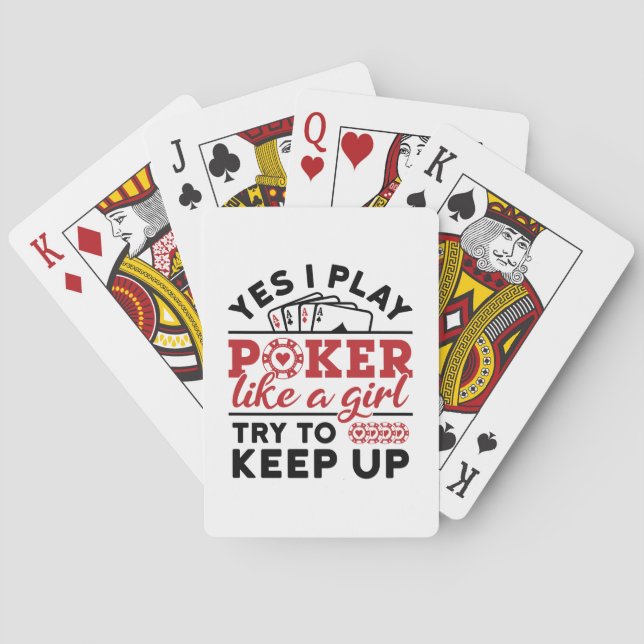Poker Player Women spelar Poker som en flicka Casinokort (Baksidan)