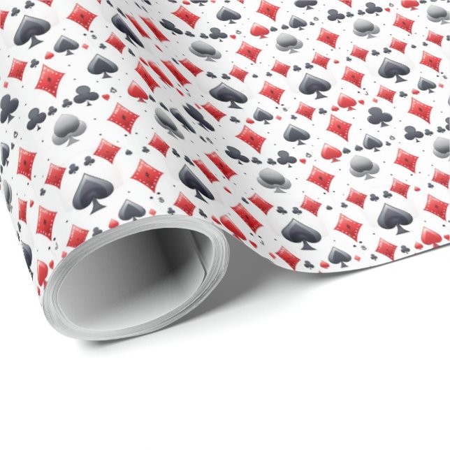Poker Playing Card Themed Gift Wrapping Paper Wrap Presentpapper (Rullad Hörn)