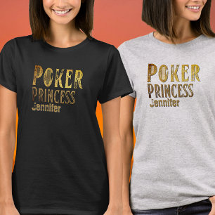 Poker princess guld lustig personaliserbar T-Shirt