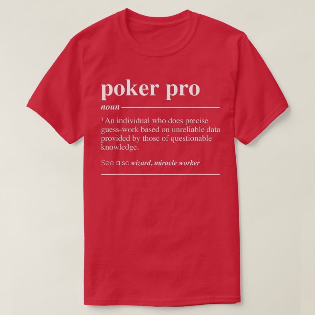 Poker Pro Definition Funny Noun T Shirt (Design framsida)