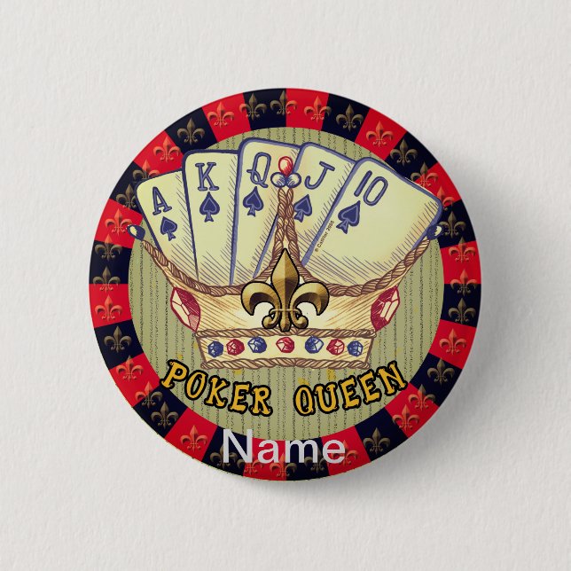 Poker Queen-knapp Knapp (Framsida)