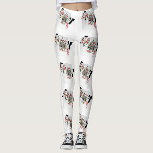 Poker Queens Logotyp, Dam White Mönster Leggings