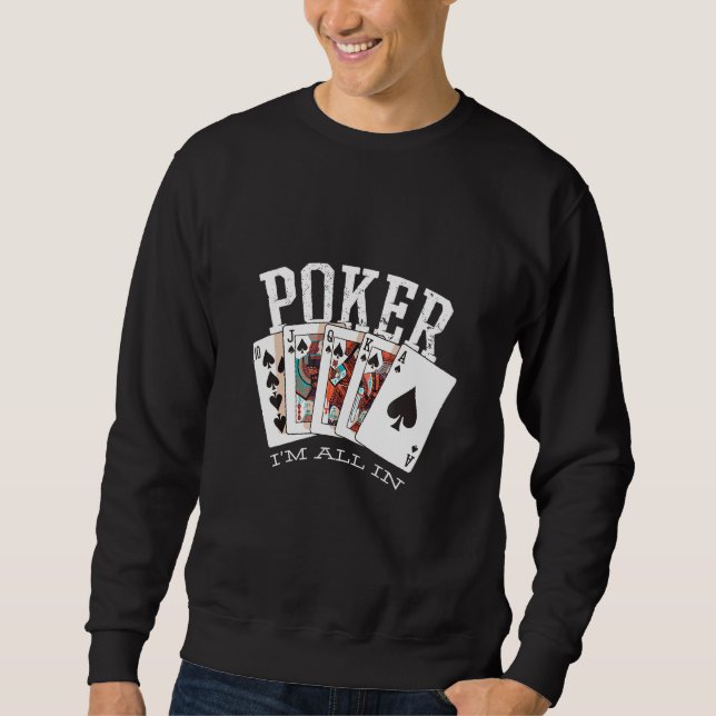 Poker Quote - spel med spelkort Lång Ärmad Tröja (Framsida)