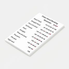 Poker räcker rangpåminnelse post-it block