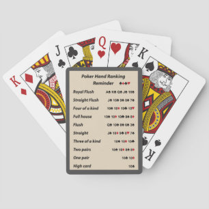 Poker räcker rangpåminnelse tonar 6 spel kort