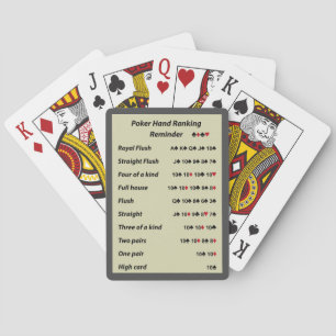 Poker räcker rangpåminnelse tonar 7 spel kort