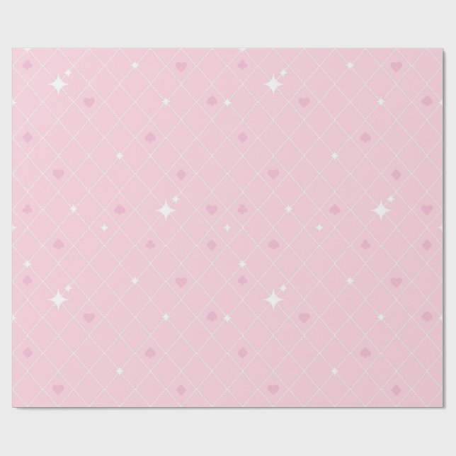 Poker rosa mönster presentpapper (Platt)