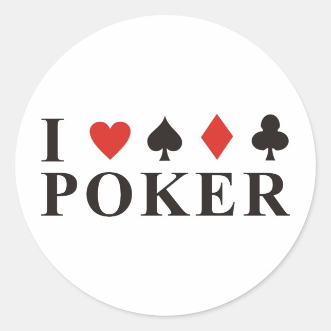 Poker Runt Klistermärke (Framsida)