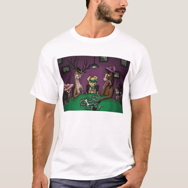 Poker som leker djurskjortan tee shirt (Framsida)