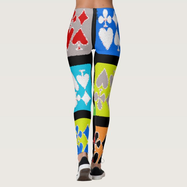 Poker spelare Styliserade Kort Coola Leggings (Baksida)
